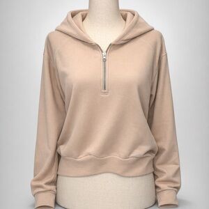 SPANX Tan Quarter-Zip Hoodie